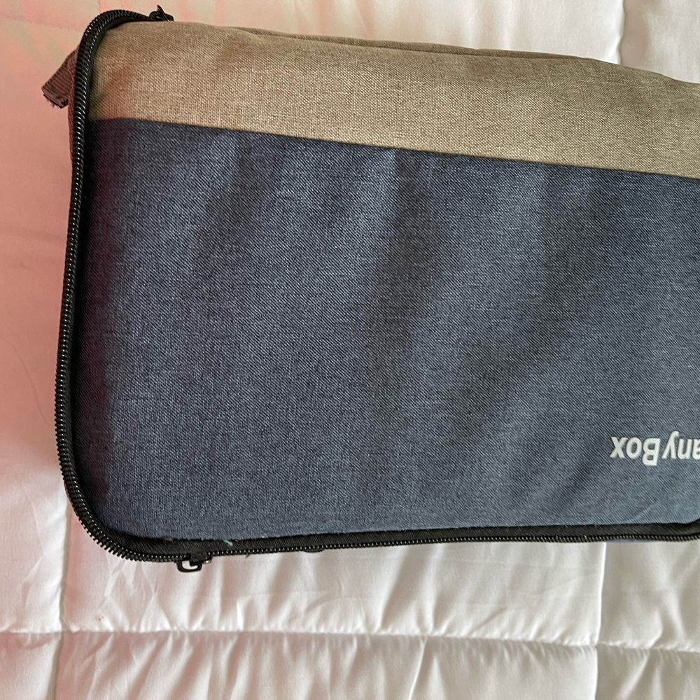 Stylish Blue and Tan Men's Bag
